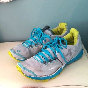 Under Armour Blue and Yellow Athletic Shoes ❤️